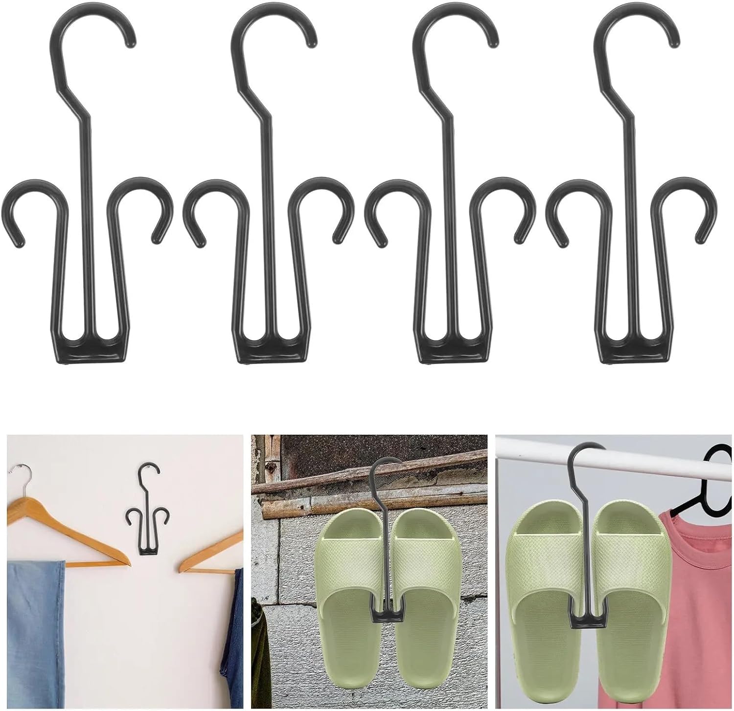 100Pcs Slipper Holder Plastic Shoe Hangers Shoes Hanging Shelf Strong Load Capacity Non Deform Shoe Storage Rack for Indoor Outdoor Use