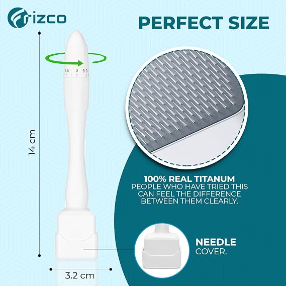 Adjustable Microneedling Derma Stamp - 140 Titanium Pins Professional Microneedle Dermapen for Hair, Beard Growth, Face, Body - MRS-N & DRS-N (MRS)