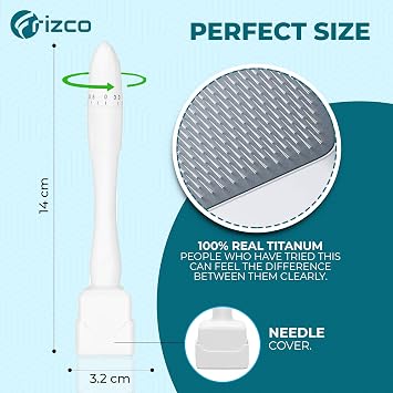 Adjustable Microneedling Derma Stamp - 140 Titanium Pins Professional Microneedle Dermapen for Hair, Beard Growth, Face, Body - MRS-N & DRS-N (MRS)