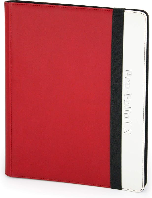 BCW Folio 9-Pocket LX Album - Red-White - Trading Card Binder - Protect, Display, and Organize Pokemon, Magic The Gathering, Baseball, Football, and Basketball Trading Cards