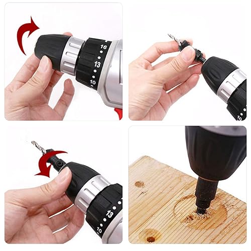 Miniatura 3 de DAYREE Juego de brocas avellanadas de 5 piezas, juego de brocas para madera, herramientas para carpintería #5, 6, 8, 10, 12