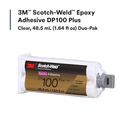 3M Scotch-Weld Epoxy Adhesive DP100 Plus, Clear, 48.5 mL (1.64 fl oz) | Duo-Pak, Professional Grade, Fast Handling and Cure