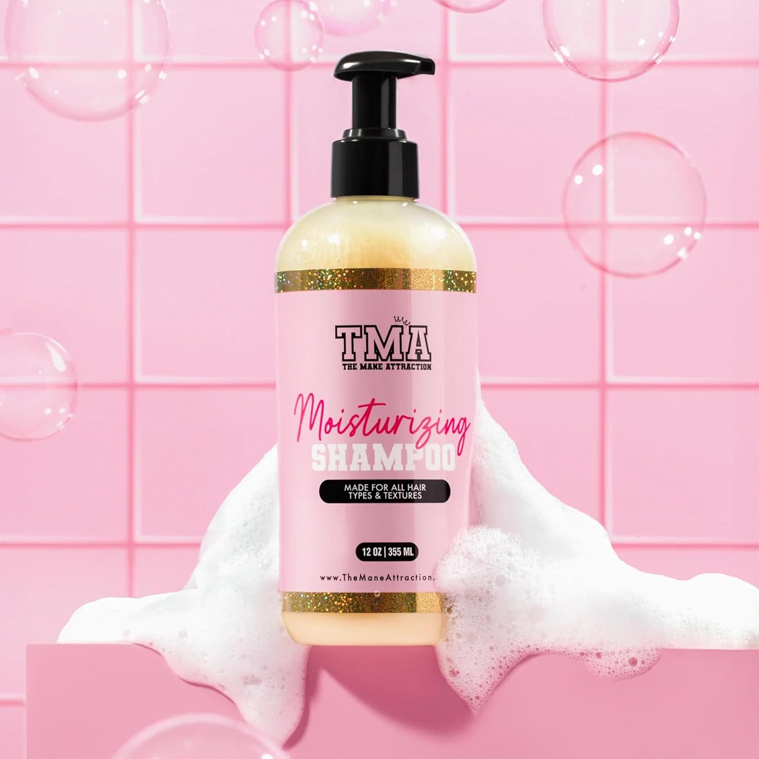 The Mane Attraction Moisturizing Shampoo for Curly, Coily & Natural Hair, Hydrating Sulfate-Free Cleanser for Dry or Damaged Hair, Silicone-Free, Lemongrass Scent, 12 oz - Image 5