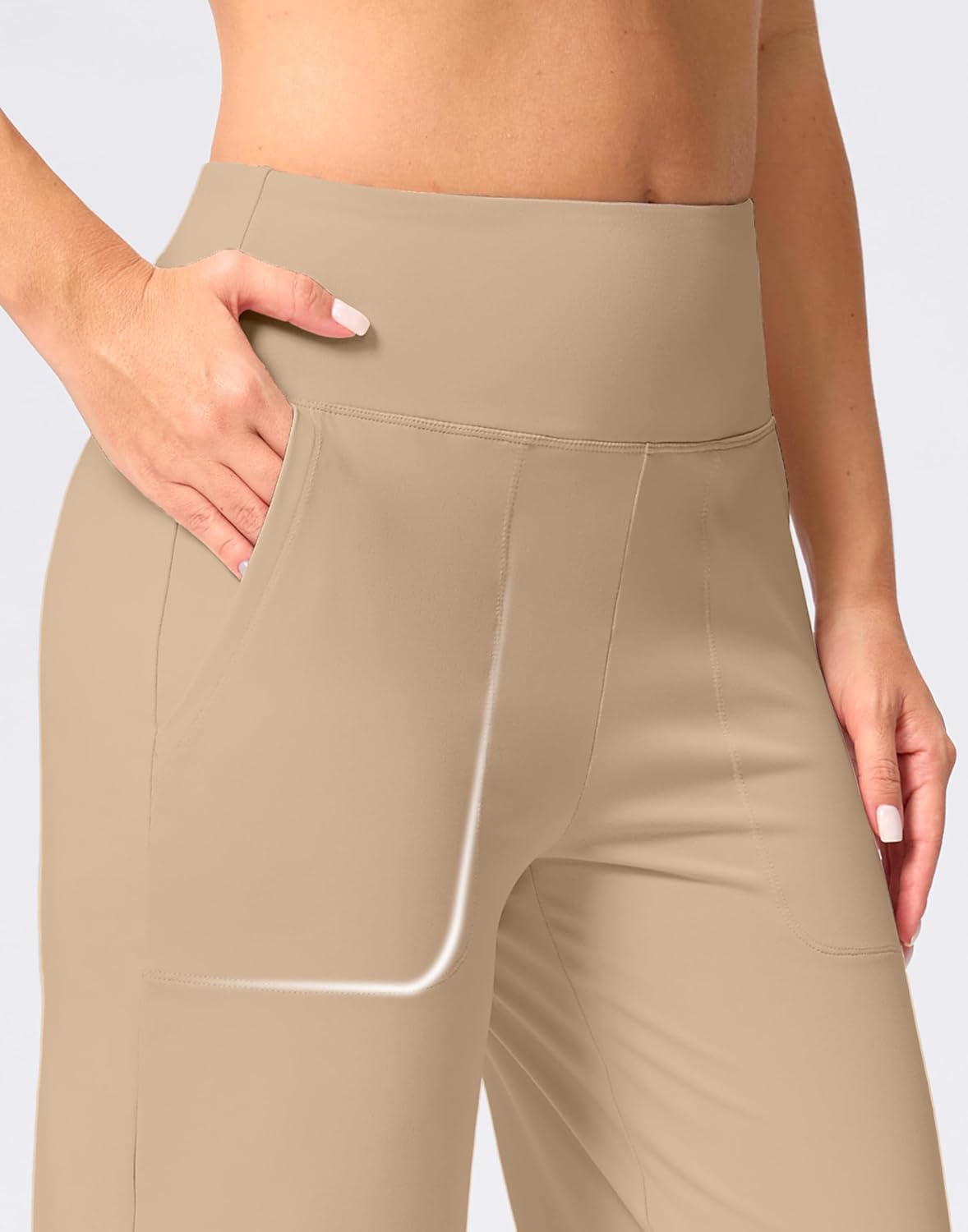 G Gradual Women's Capri Pants with Pockets High Waist Yoga Pants Wide Leg Workout Summer Pants for Casual, Travel, Exercise - Image 4