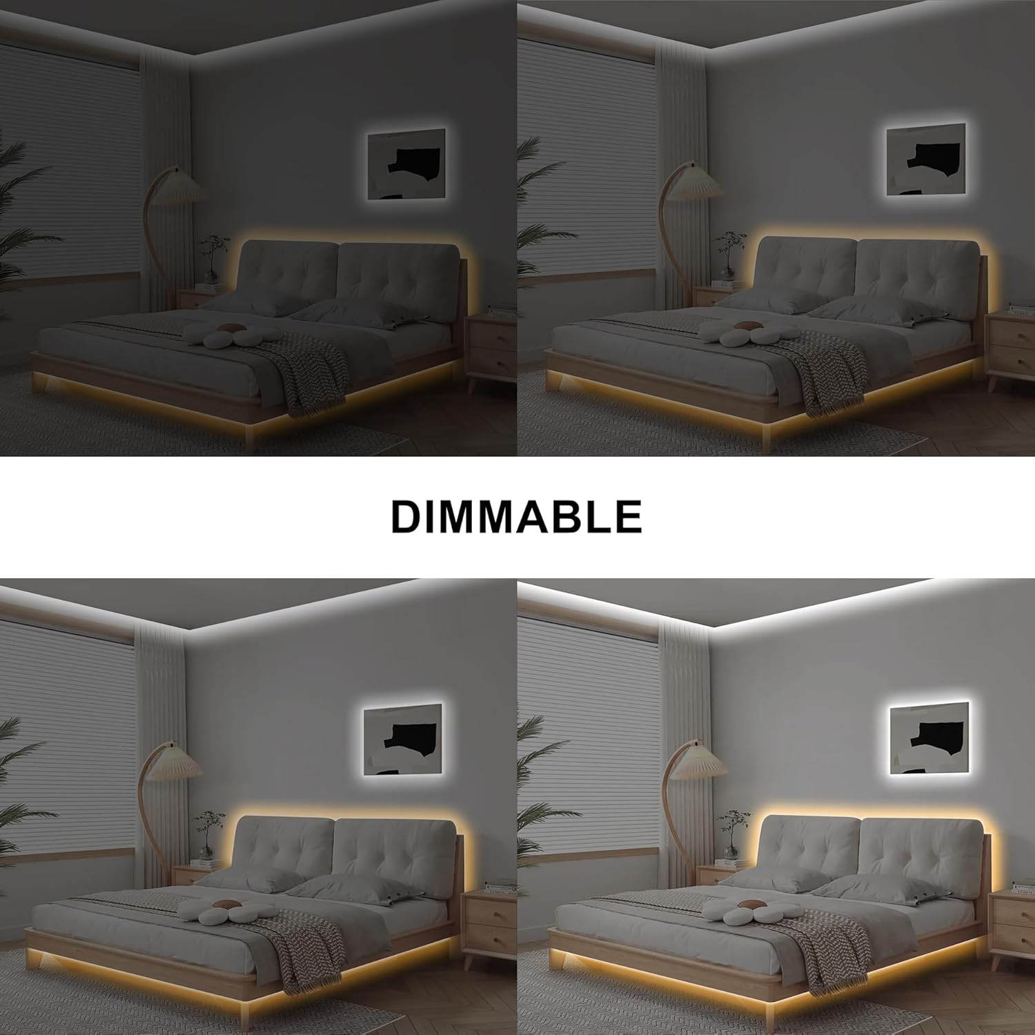 32.8ft Tunable White COB Led Strip Light with RF Remote, CRI93+ Dimmable CCT 2700K-6500K COB Led Tape Lights, Adhesive High Density Led Light Strip for Bedroom, Kitchen, Cabinet