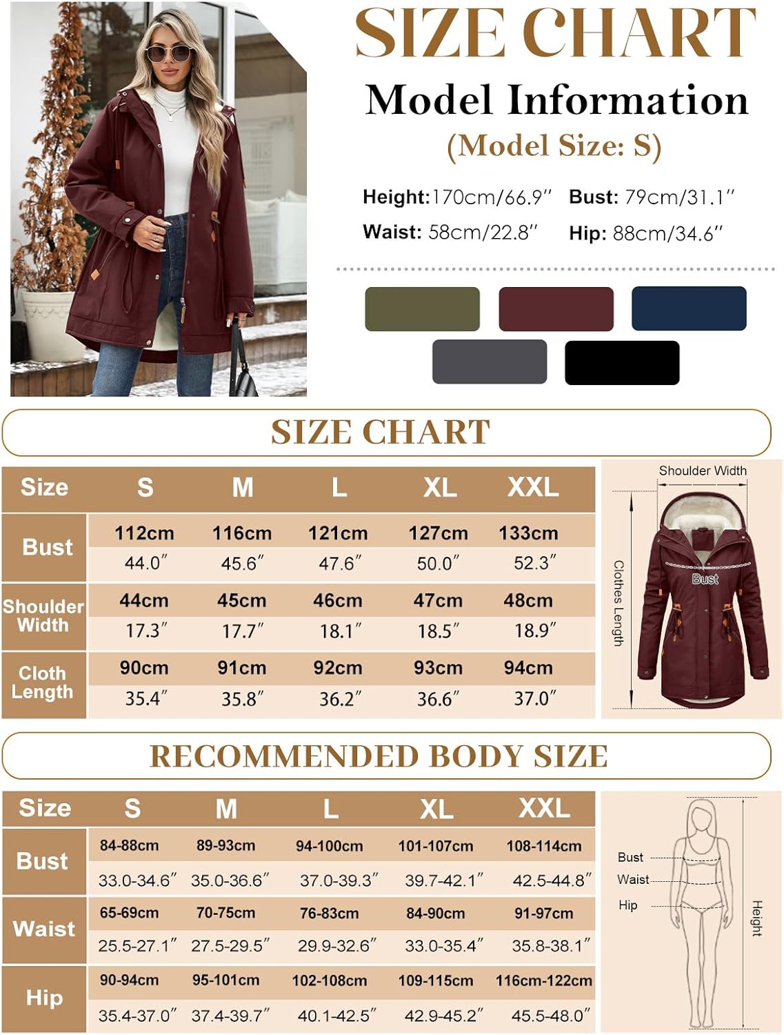 Women's Winter Quilted Coat Thicken Parkas Fleece Lined Down Jacket Warm Puffer Outwear with Fur Hood - Image 5