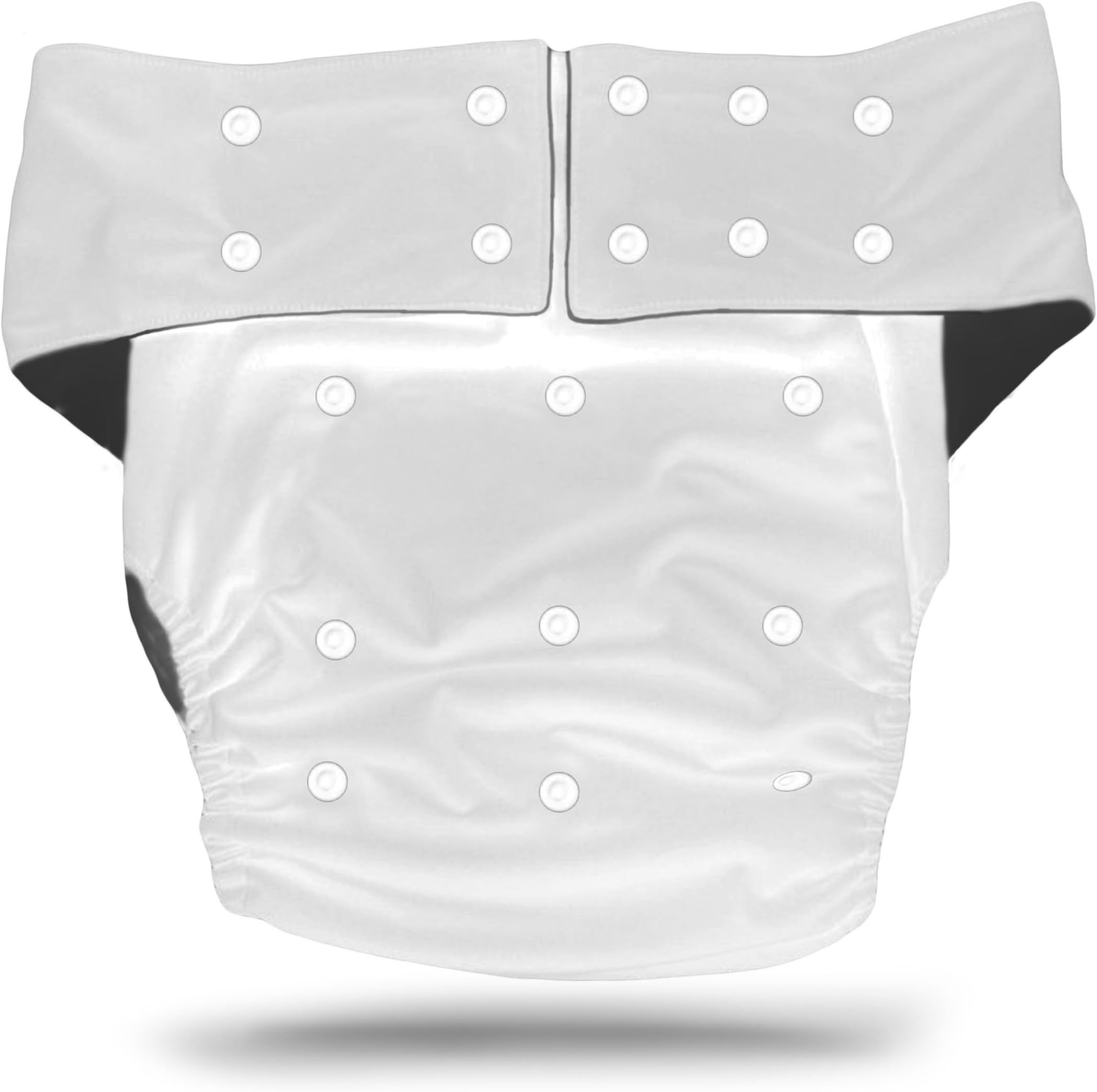 Continuon Reusable Adult Diapers for Urinary Incontinence with Washable Bamboo Charcoal Absorbent Pad for Overnight Leakproof Protection for Men and Women, One Size Fits All (White)