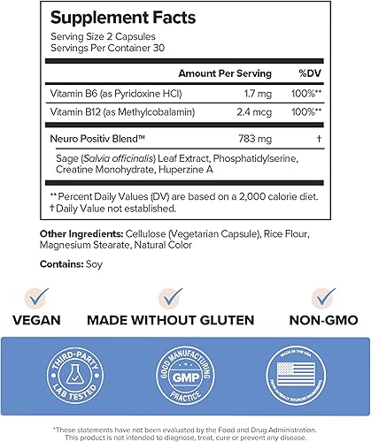 Miniatura 5 de MENO - Cápsulas de apoyo para la salud cerebral y la memoria Apoyo diario para el rendimiento cognitivo, la concentración y el envejecimiento
