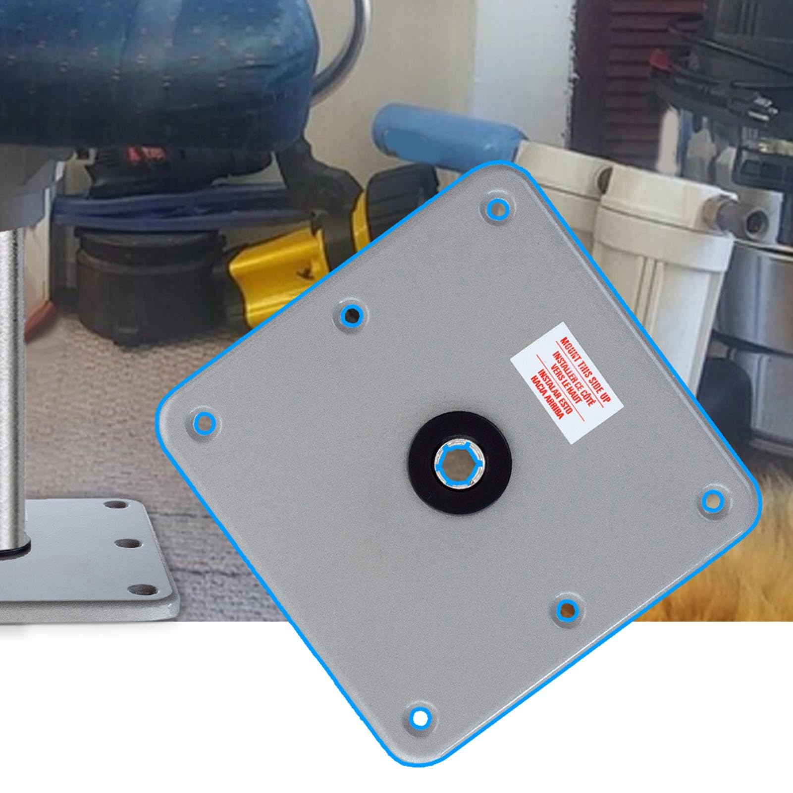 Base per sedile della barca, 17,8 x 17,8 cm, base resistente per barca, in acciaio inox, per sedili in alluminio di grado marino, robusta, facile installazione, ideale per barche da pesca,