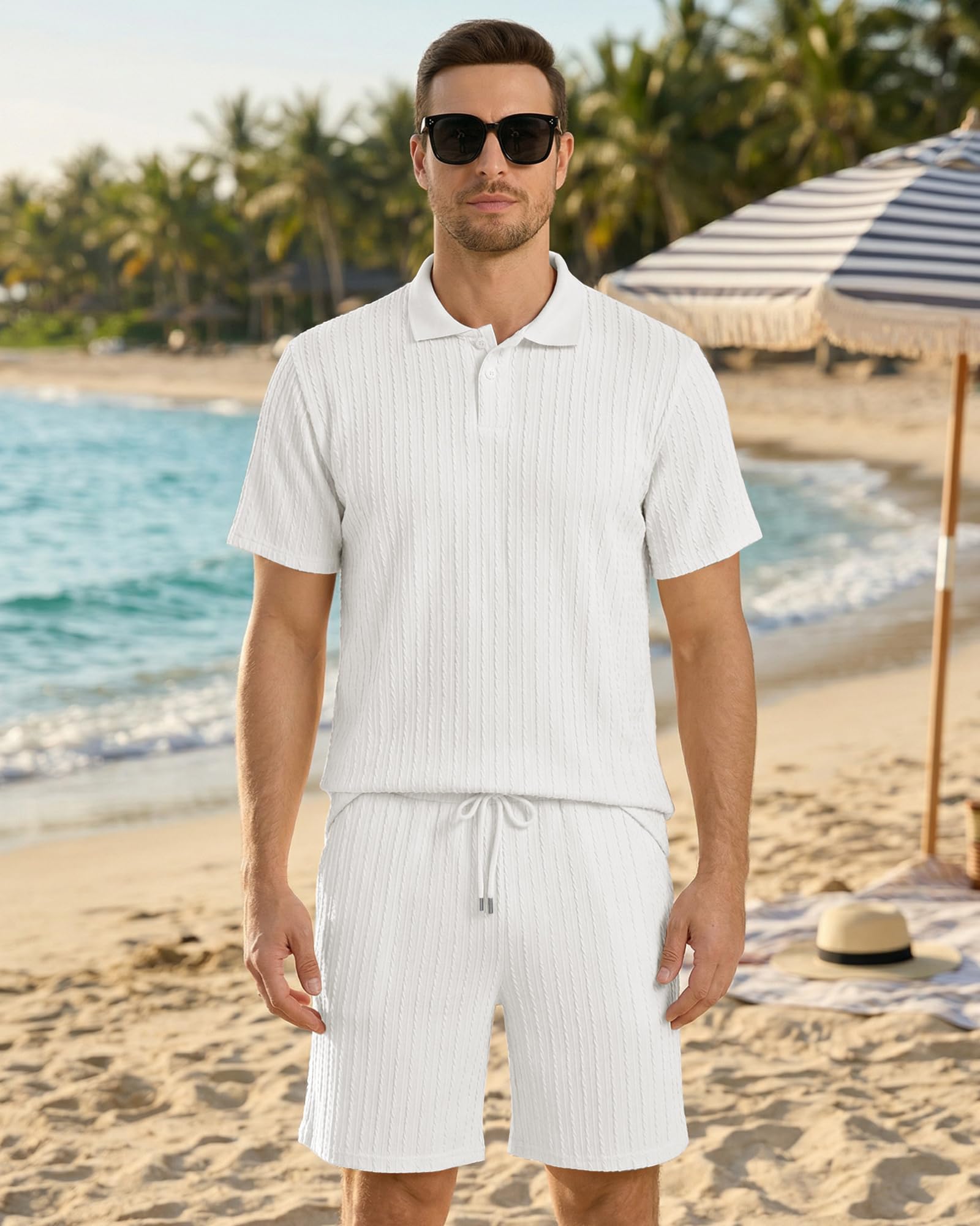 LVCBL - Chándales para hombre o verano, casual, traje hawaiano, ligero, ropa para hombre, verano para uso diario y vacaciones