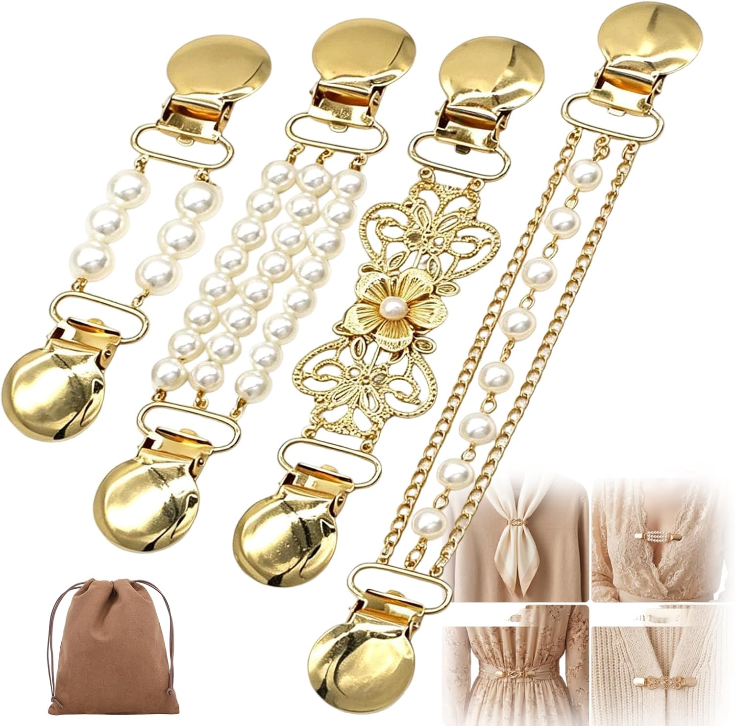 Shirt Waist Cinch Clamps Pearl, Dress Clips Back Cinch, Cinch Clip