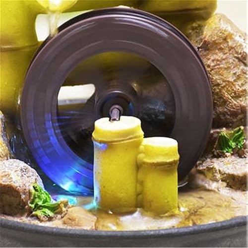 Miniatura 3 de Fuentes de mesa de resina con diseño de rueda de agua, fuente de agua, bola de Feng Shui con luz LED, paisaje de agua, adornos de Feng Shui,