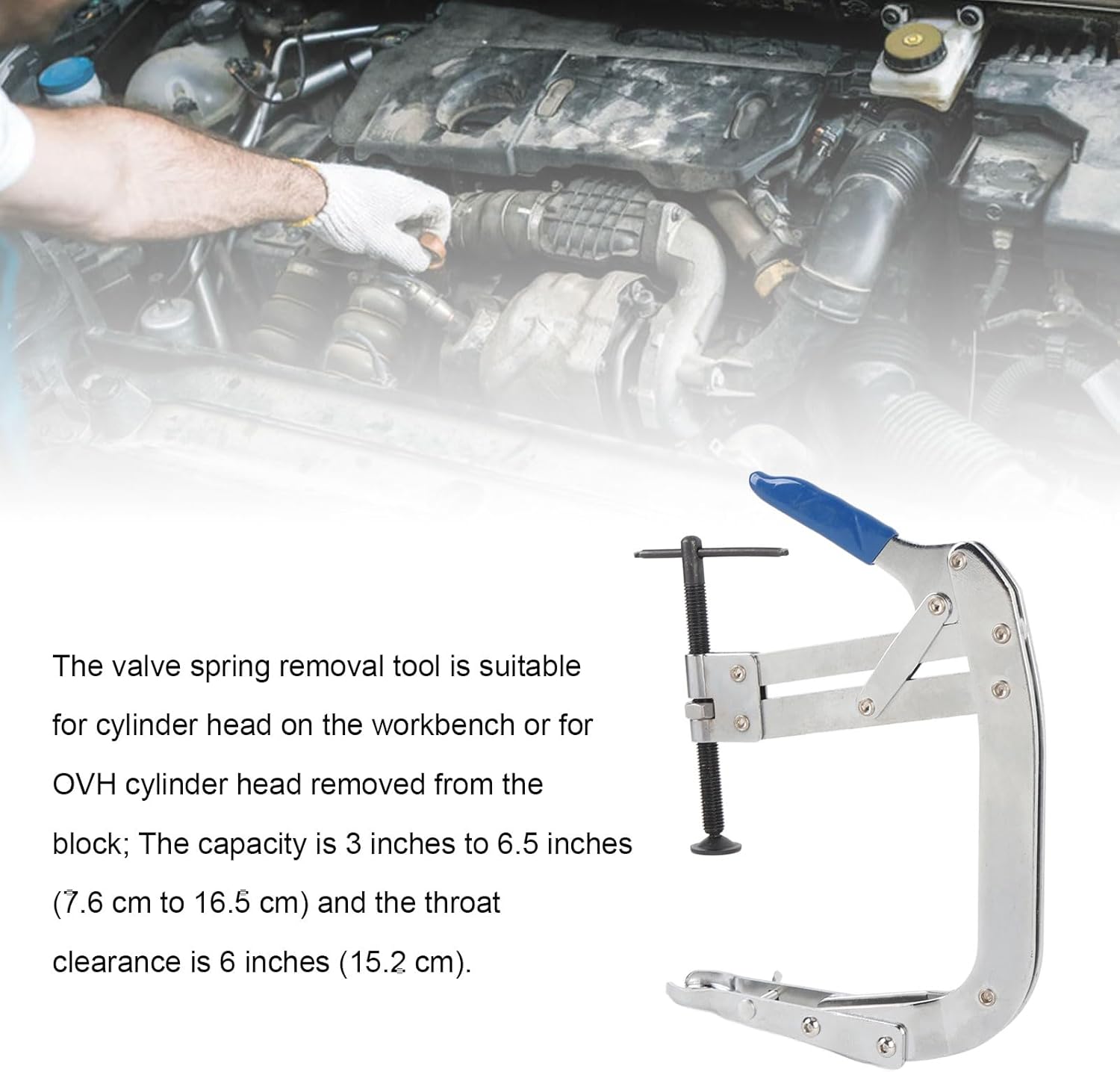 8 inch Valve Spring Compressor, Multi Function Spring Pulling and Dismantling Tool Automotive Engine Valve Spring Removal Tool for Small Cars Trucks and More