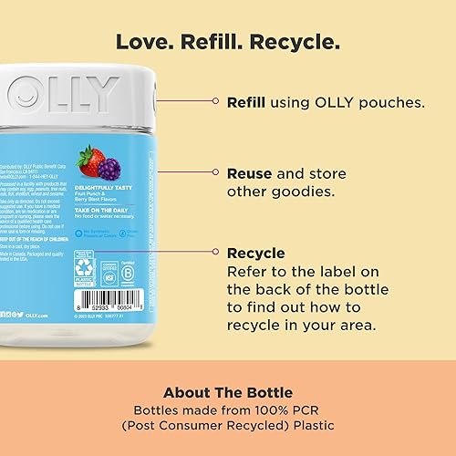 Miniatura 4 de OLLY Gomitas multivitamínicas y probióticas para niños, apoyo digestivo, vitaminas A, D, C, E, B, zinc, suplemento masticable, sabor a bayas