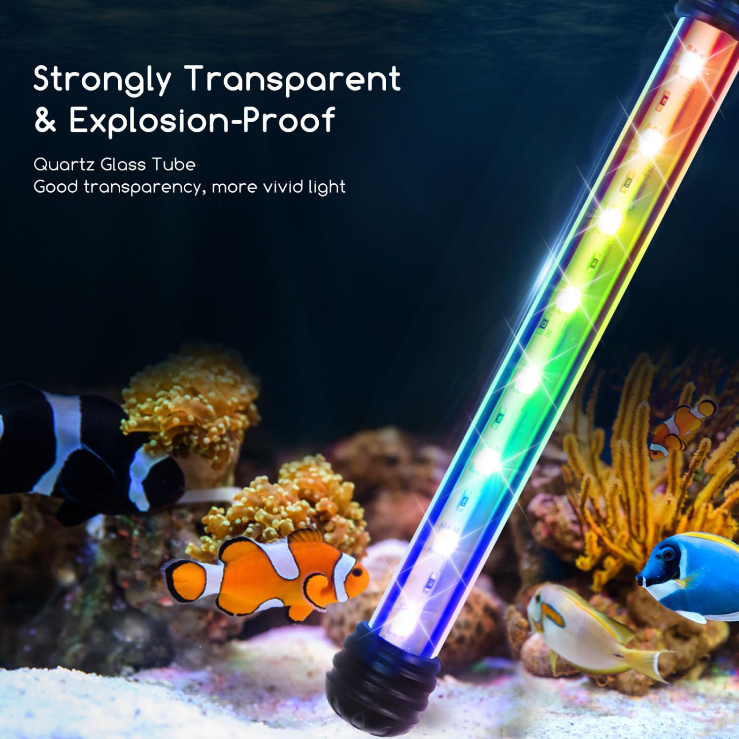 Nobleza LED Luce Acquario RGB Dimmerabile IP67 1.5W 20cm con Telecomando