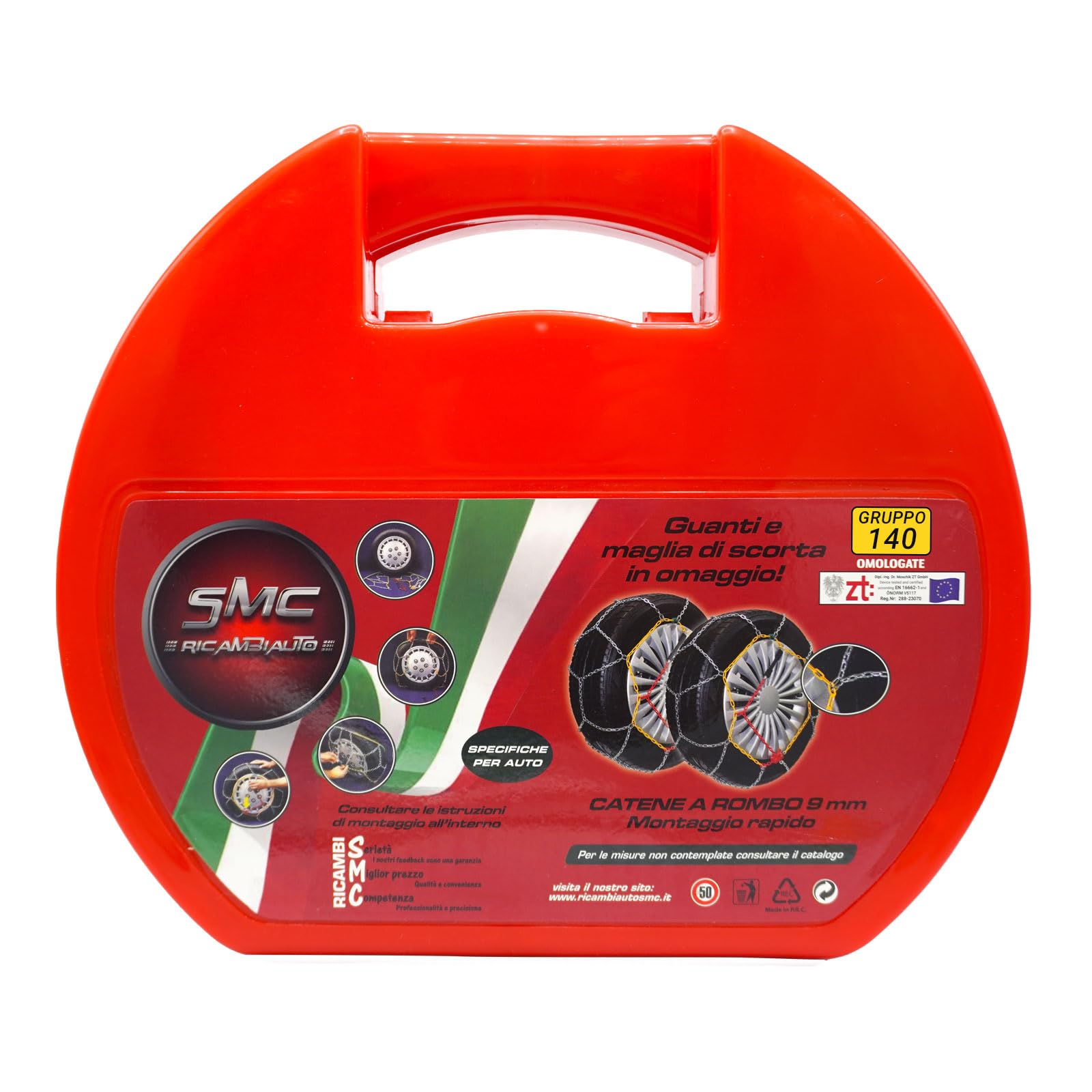 SMC Catene da Neve OMOLOGATE O-Norm TUV 9mm per Pneumatici GOMME 275/35 R 19
