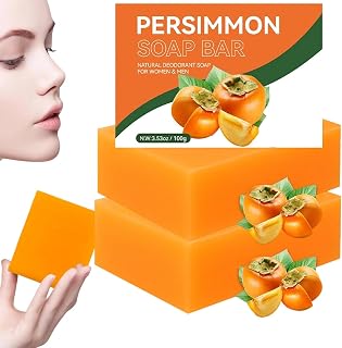 Persimmon Soap Bar for Body Odor Control - 2 Pcs Natural Body Persimmon Bar Soap for Old People Smell, Bath Wash Soap for Women Men