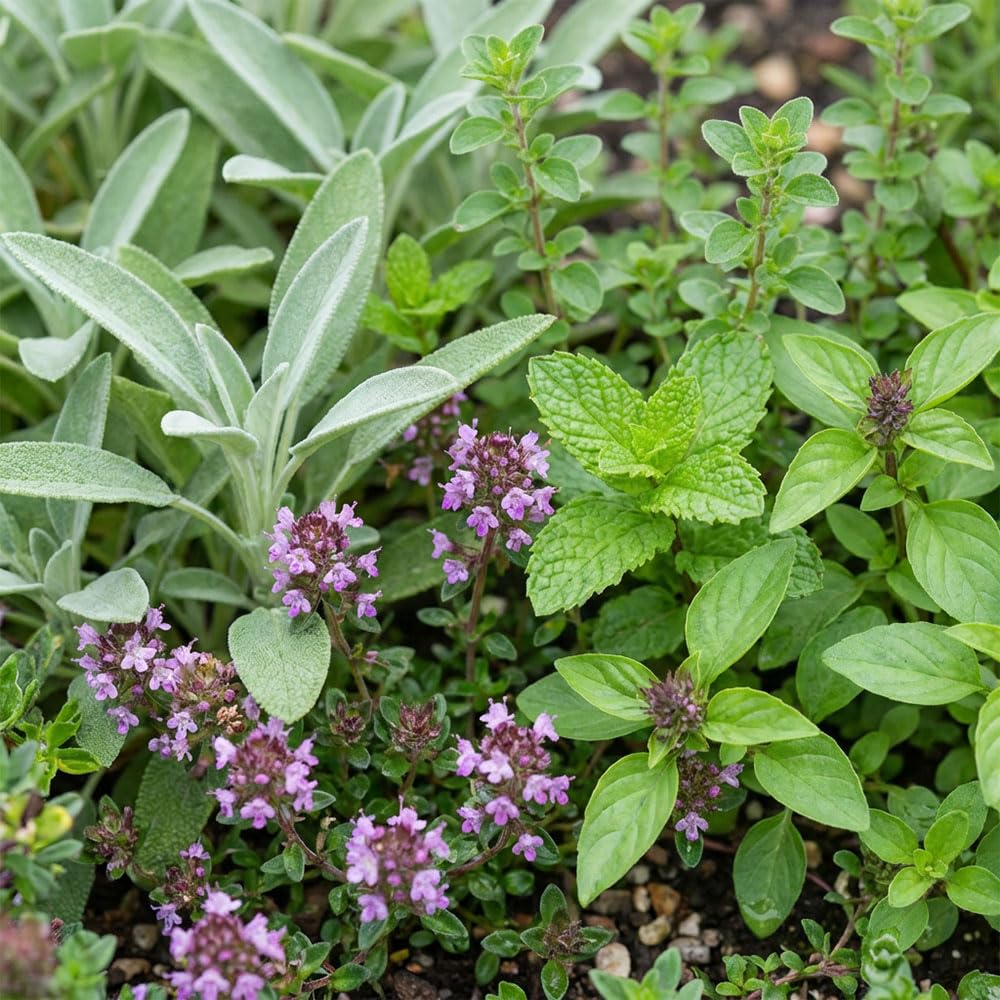 Culinary Favourites Herb Seeds Collection – 5 Variety Seed Pack (Basil, Sage, Thyme, Mint, Sweet Marjoram) - Indoor & Outdoor Growing – Grow Your Own Fresh Herbs