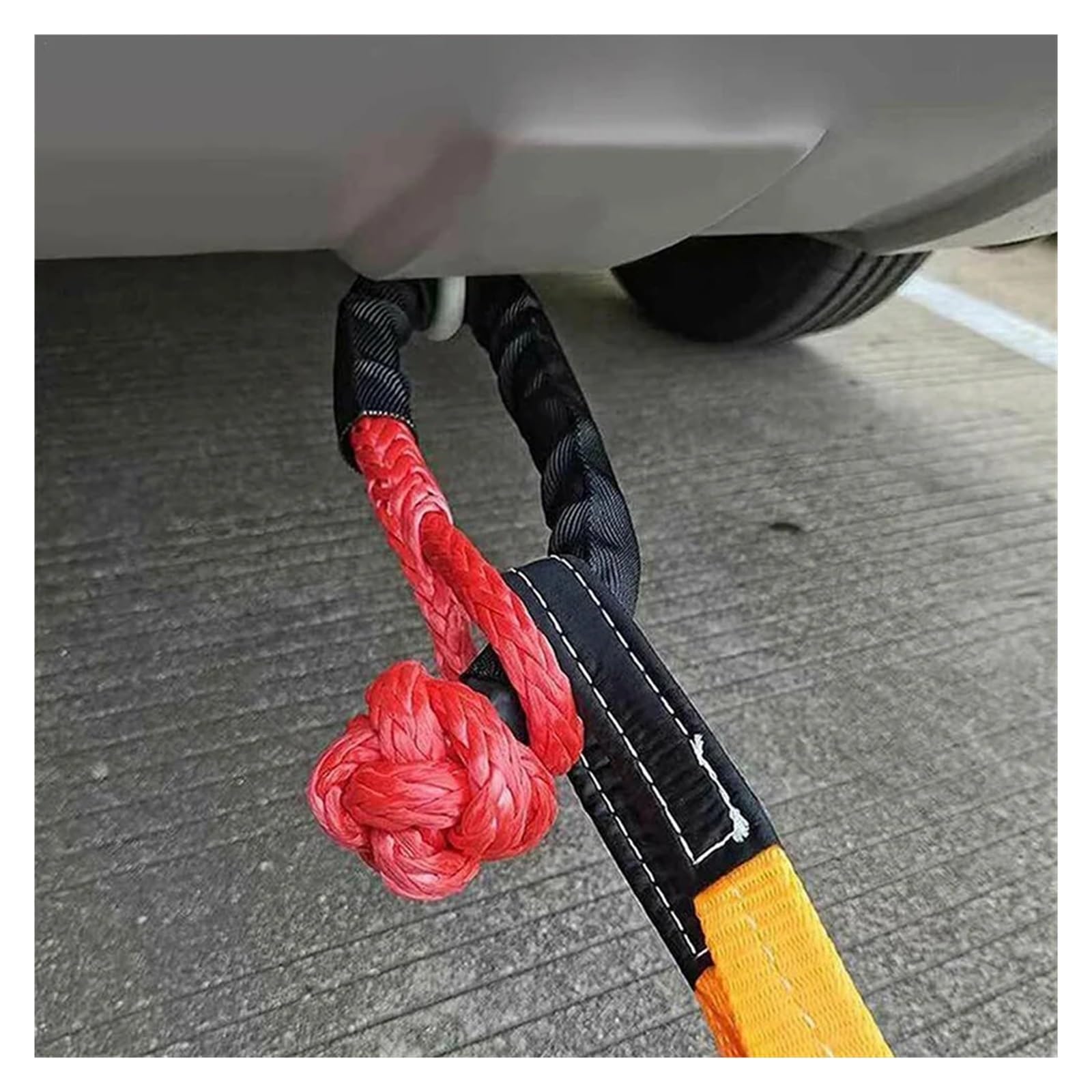 Miękka Szekla 4x4 Odzyskiwanie Lina Wciągarki Terenowej Syntetyczny Kabel Dynamiczny Wytrzymałe Szekle Pas Holowniczy Samochodu Akcesoria Do Przyczep ATV Solidna I Niezawodna(1pc)
