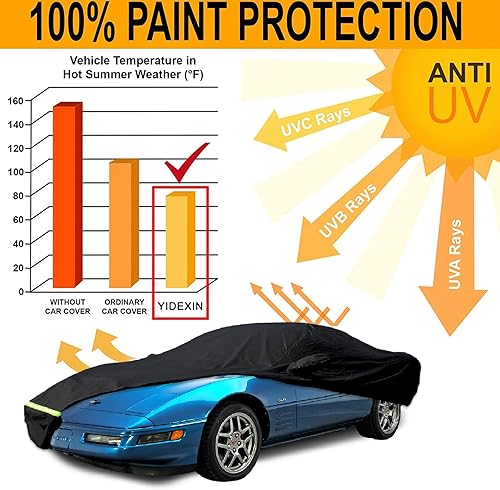 Miniatura 10 de YIXIN Fundas impermeables para automóvil para 1968-1982 C3 Corvette, cubierta de automóvil 190T cubre ajuste del cliente correa 100% impermeable