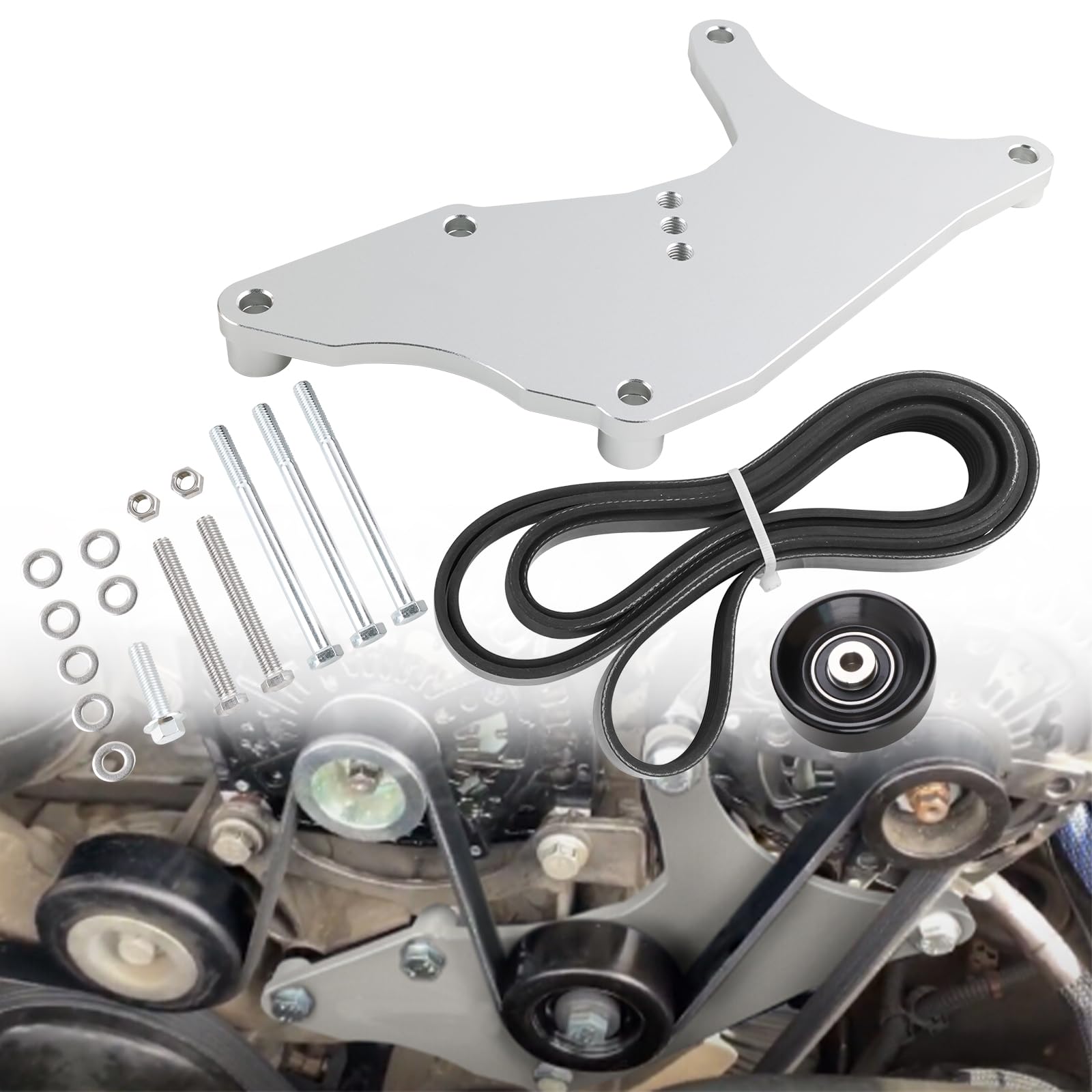 LS Truck Dual Alternator Bracket Kit Compatible with 1999-2013 4.8L, 5.3L, 6.0L, 6.2L Chevy Tahoe Suburban Silverado, GMC Yukon, Cadillac Escalade, Hummer H2