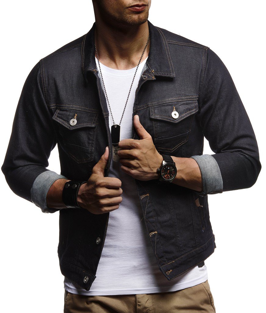 Leif Nelson Giacca di Jeans Uomo LN-9500