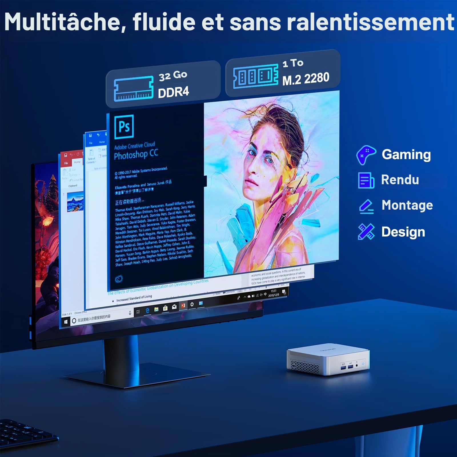 GEEKOM XT12 Pro Business Mini PC, Intel i9-12900HK 32 Go RAM 1 to SSD