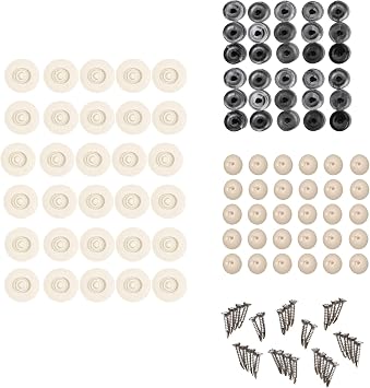 EZ Snap No-Drill Snap Fasteners Kit - Snap Kit for Exterior Shades, RV Skirting, and Boat Tops, Adhesive Studs, Caps, and Pins - DIY Professional Results with No Specialized Tools - 30pc Beige Set