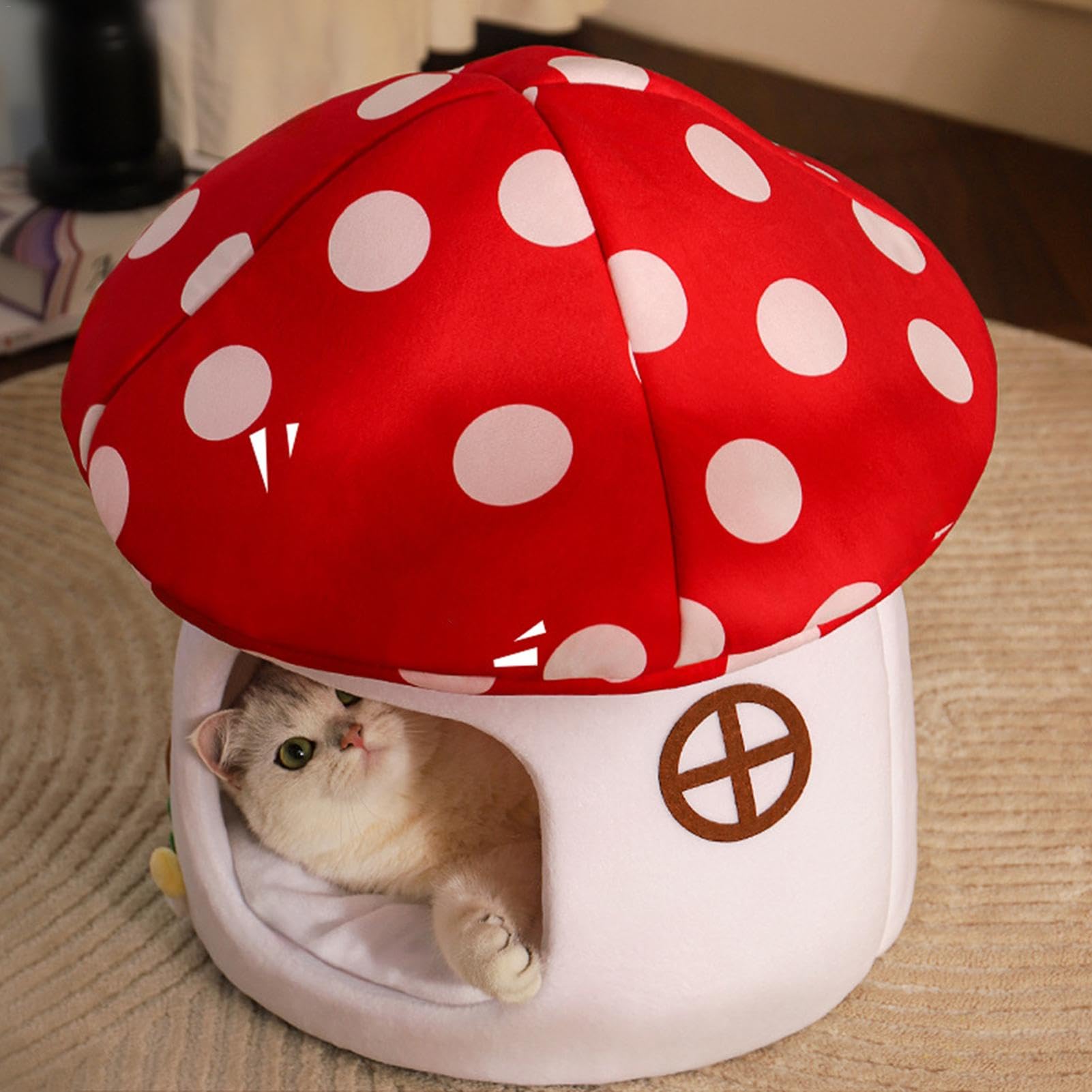 Cama de dormir para gatos – Cama para mascotas semicerrada | Cama de dormir y cálida, tienda de campaña para mascotas pequeñas, gatos y cachorros | Tienda Cálida Acogedora Cuevas Camas Suave Felpa Nidos Calentita Para Perros Pequeños Gatos Cachorros