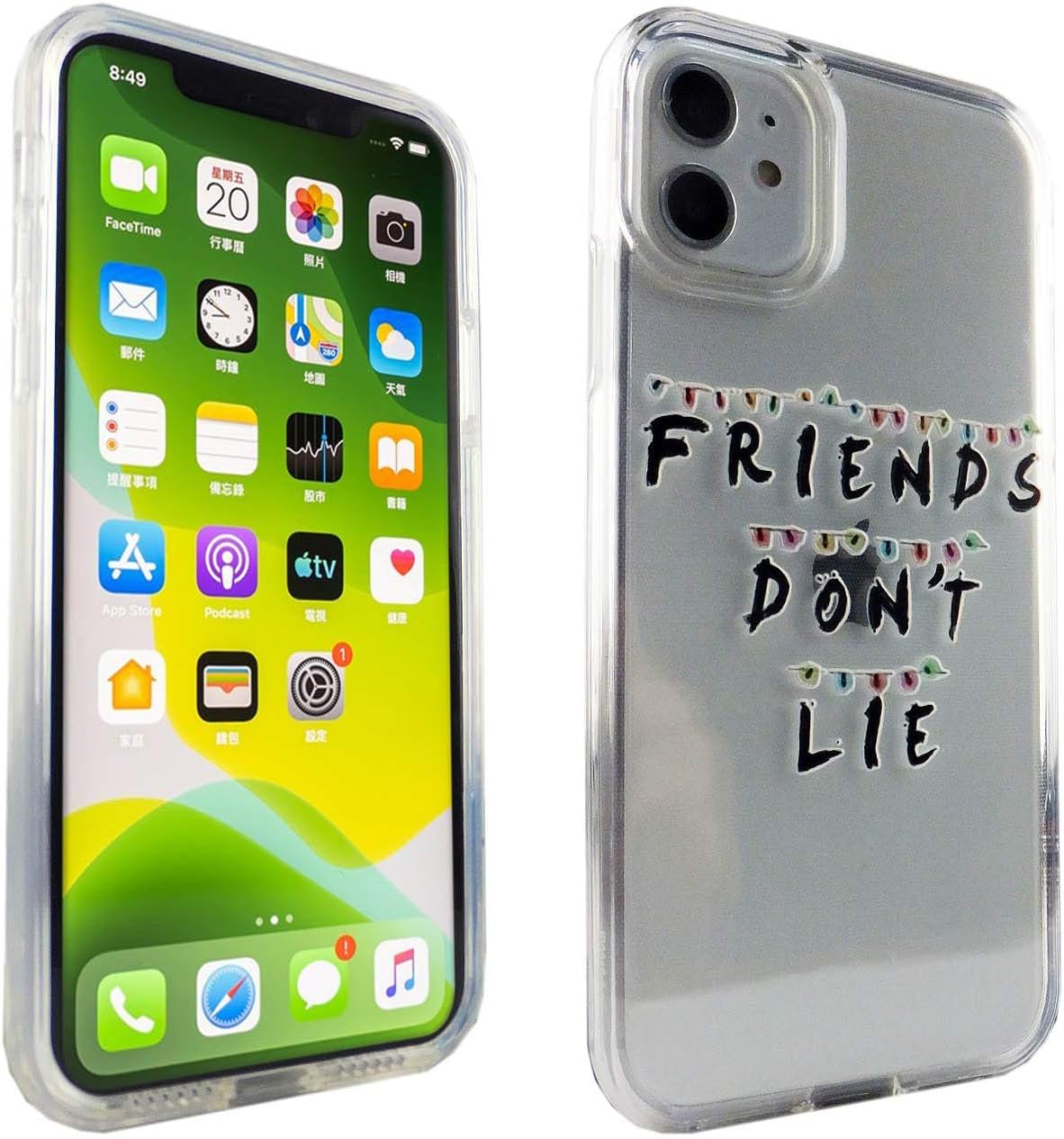 EDEAL Compatible with iPhone 11 Case, TPU + PC 2 in 1 Armor Case with Flexible Shock Absorption Case & Stranger TV Design Cover Hybrid for IP 11 - Stranger Friends Don't Lie