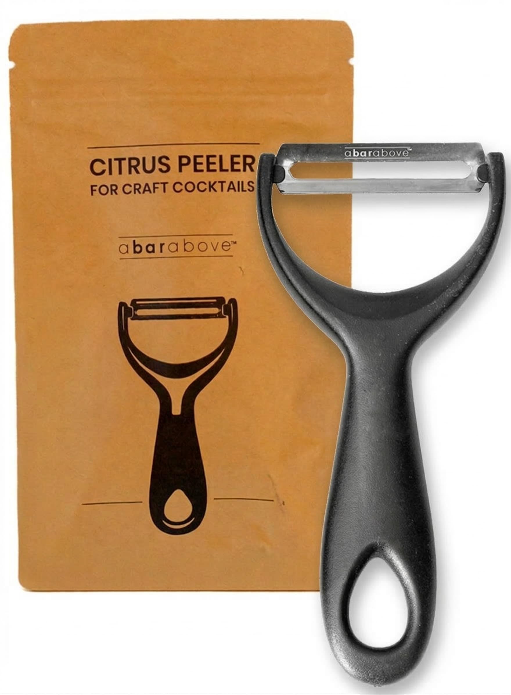 A Bar Above Citrus Peeler, Stainless Steel Fruit Peeler, Silver Finish | Comfortable Grip Peeling Tool, For Oranges, Lemons, Limes, Cocktail Twist Garnish, Kitchen Essential, Bar Tool, Bar Favorite
