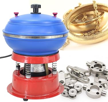 110V/220V Electric Vibrating Tumbler Polisher, Automatic Vibrating Drum Polishing Machine, for Metal Parts, Jewelry, Gold, Silver,S-110V