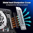 GRAUGEAR Metal Heat Dissipation Cover for PS5 Pro/Slim M.2 SSD Expansion Slot | Fit for M.2 NVMe SSD with Heatsink | New Breathable Cellular Hole | Cooling and Dust Proof | Silver gallery image