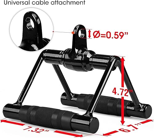 Vista 31 de Yes4All Cable Machine Attachment, Double D Handle & Tricep Rope Cable Attachment, Weight Machine Accessories Load 880 LB for Home Gym Negro