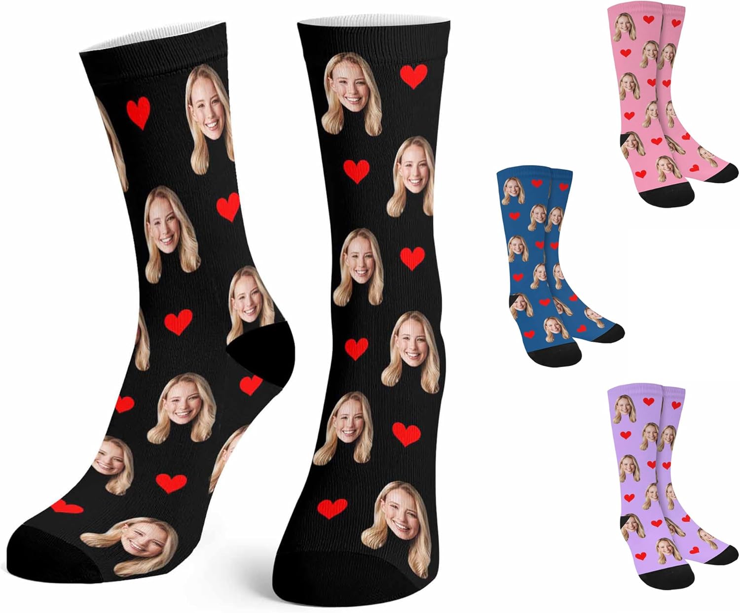 Artsadd Custom Face Socks with Picture, Personalized Socks with Dog Cat Photo, Customized Unisex Funny Gifts for Men Women