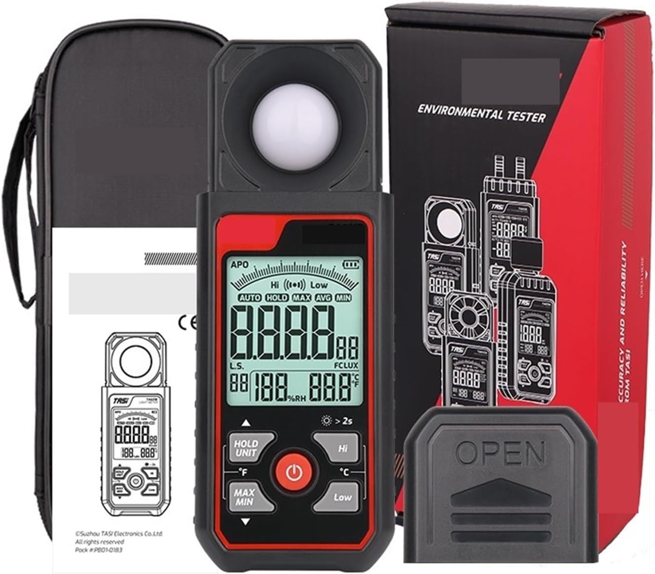 Photographic Light Meters Didital Light Meter Photography Luxmeter 300000LUX Illuminometer Lx/FC Measure Photometer Enviromental Tester for Plants Aquarium Light Tester