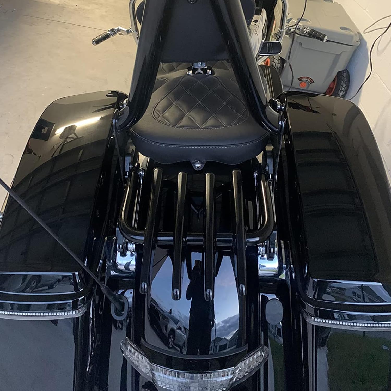 Detachable Trunk Mount 09-23 Two Up Tour Pack Pak Top Box Case Mounting Luggage Rack Compatible for Harley Davidson Touring Models 2009-2023 Street Glide Road Glide Electra Glide Road King