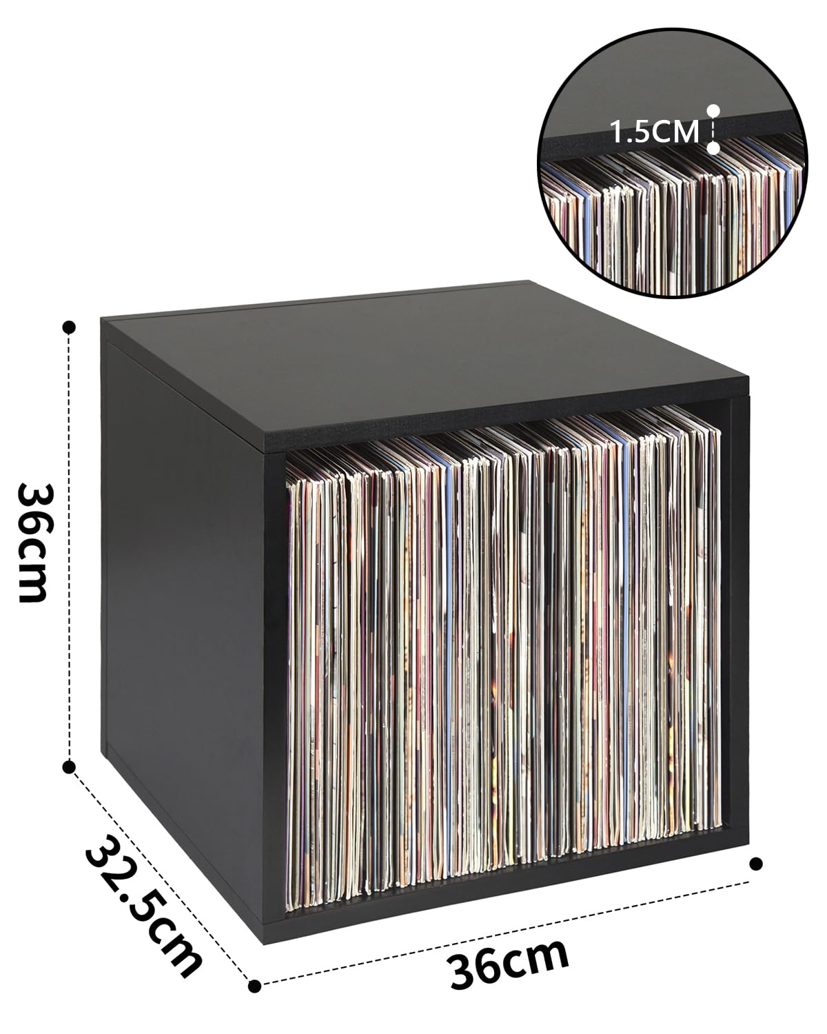 OUUTMEE 3 unidades de caja de registro, sostiene hasta 100 unidades, apilables sin problemas, diseño de bricolaje, se puede utilizar como expositor de CD, color negro