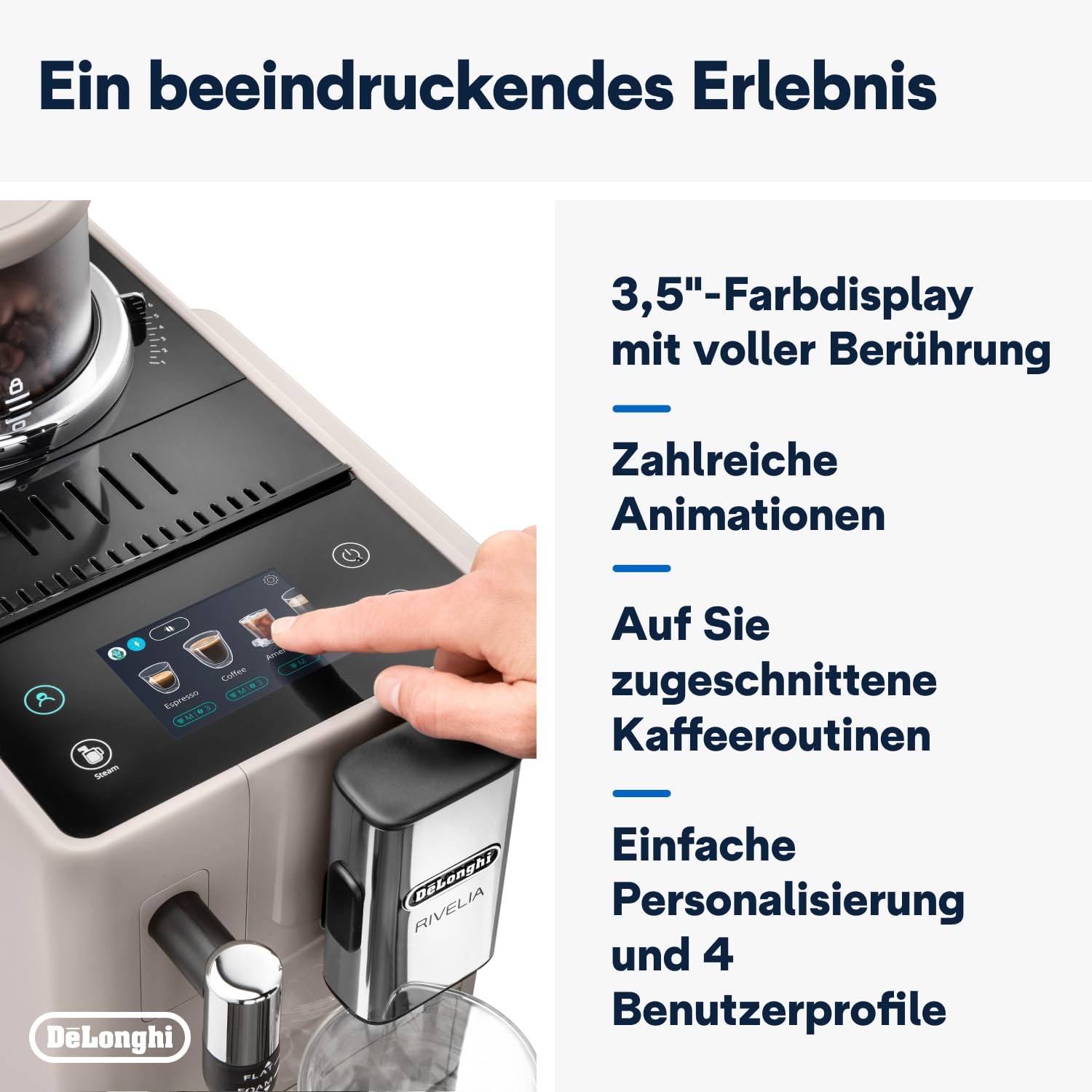 De'Longhi Rivelia EXAM440.35.BG Kaffeevollautomat mit Milchaufschäumdüse – Bild 7