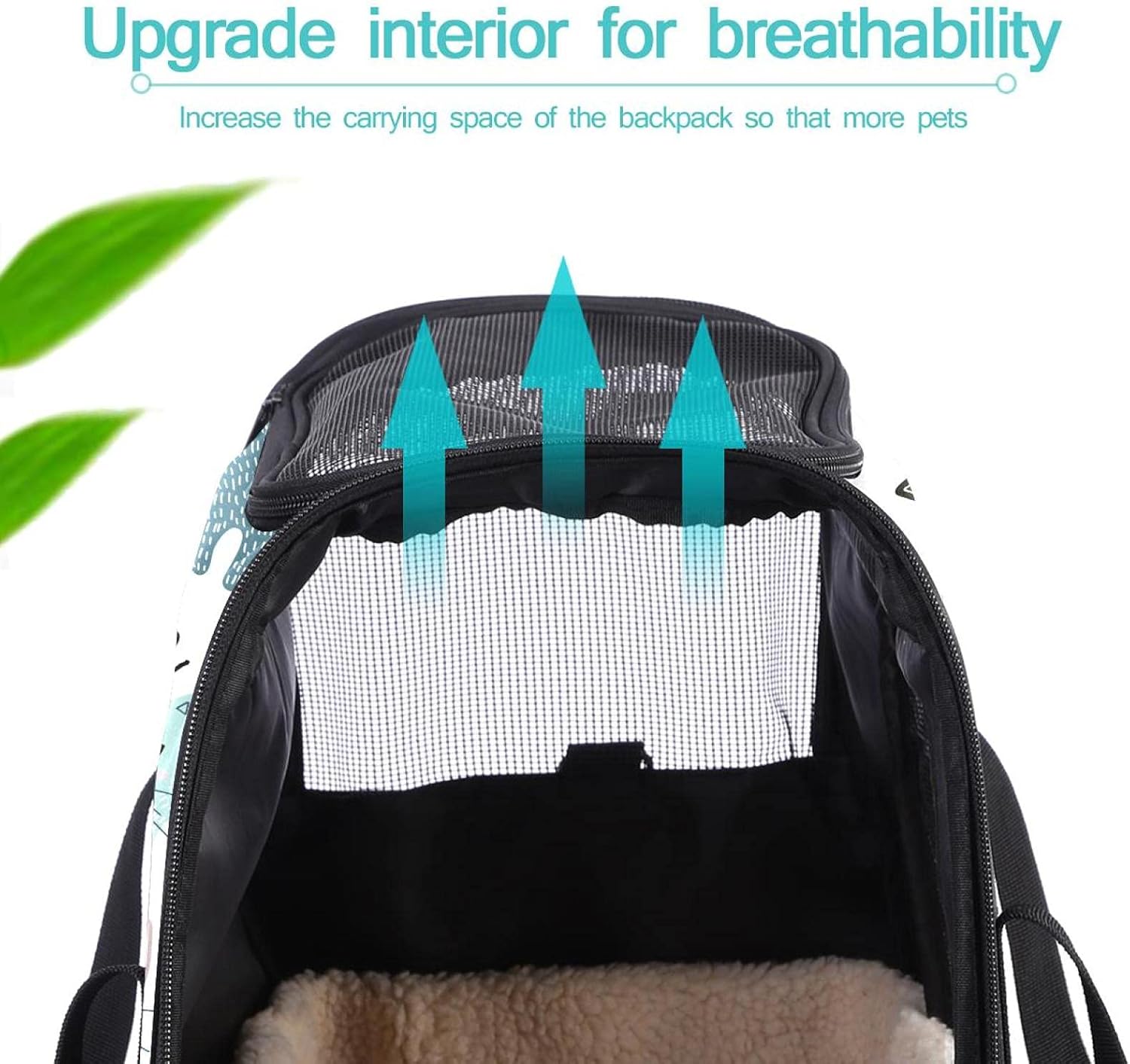 ペットパック キュート 猫 ペットキャリーバッグ 猫・小型犬用 マット付き 通気性 軽量 携帯しやすい 車載/旅行/通院/アウトドア