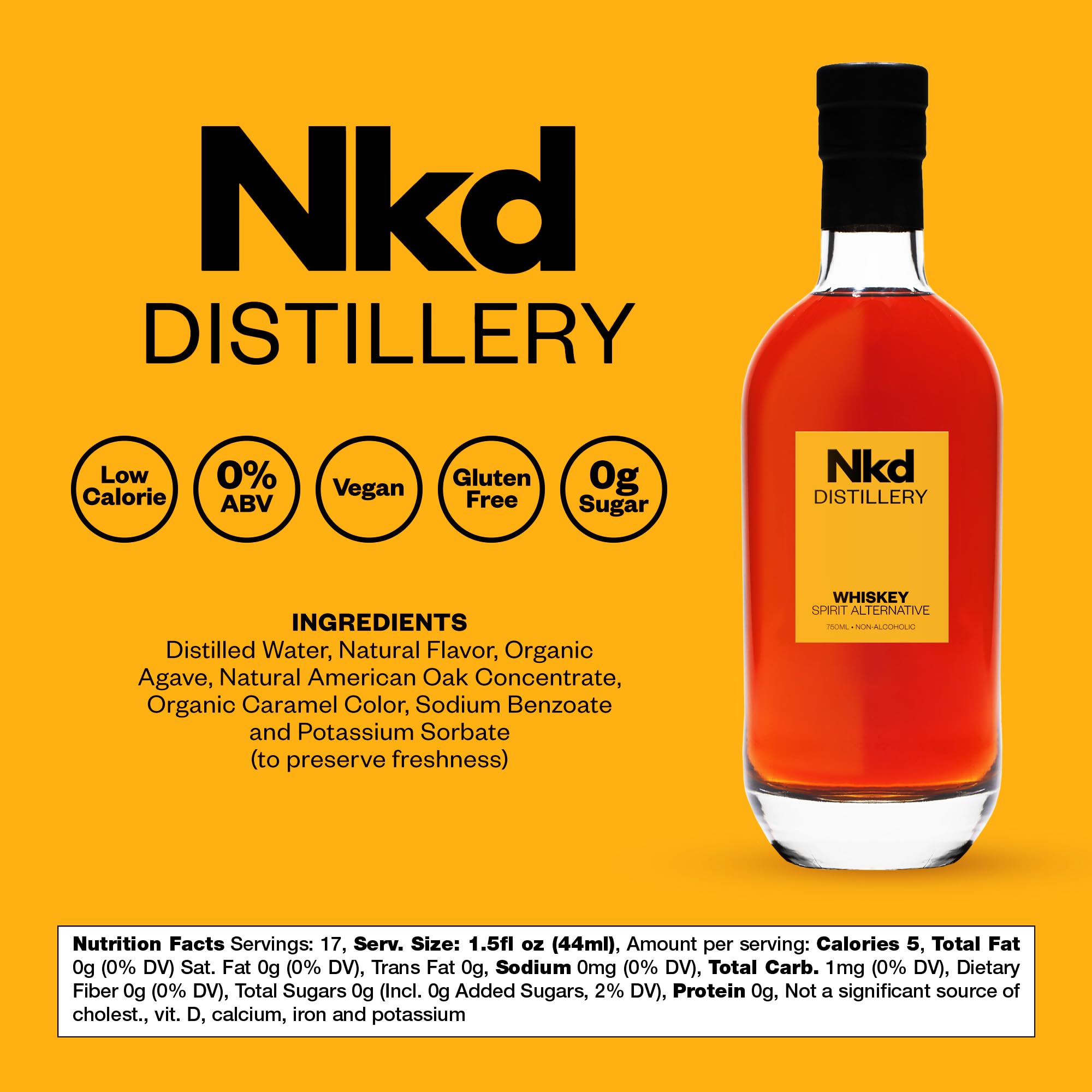 Amazon.com: Nkd Whiskey Non-Alcoholic Spirit – Zero-Proof Whiskey