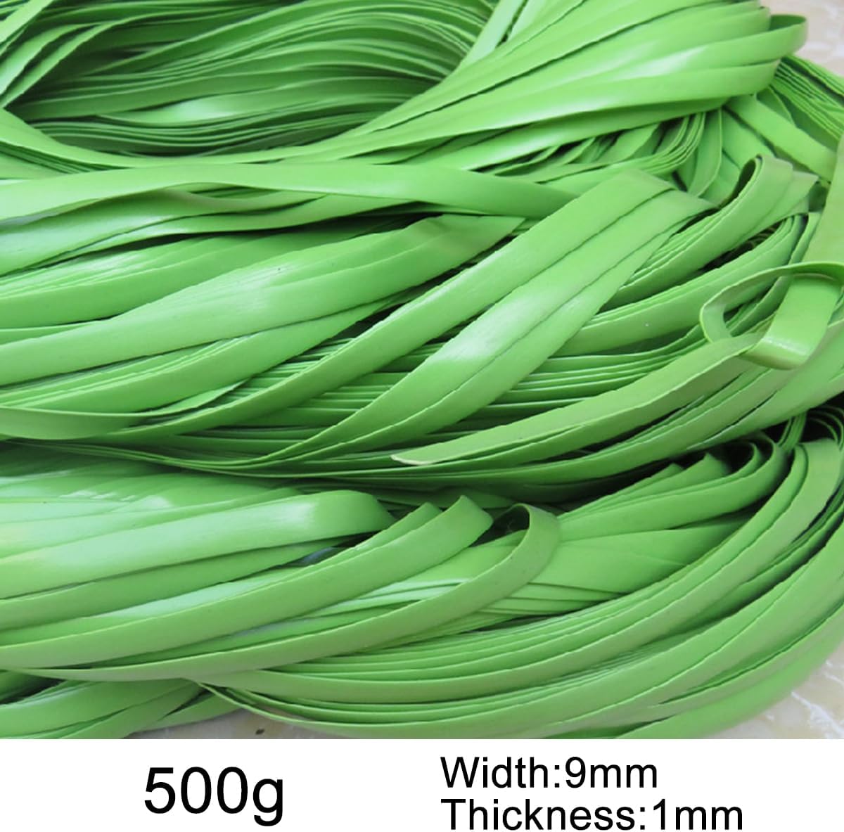 Queenbox 9x1mm 196ft Round Flat Plastic Wicker Repair Material, Synthetic Rattan Weaving Furniture for DIY Basket Sofa Chair Table Bag, 40