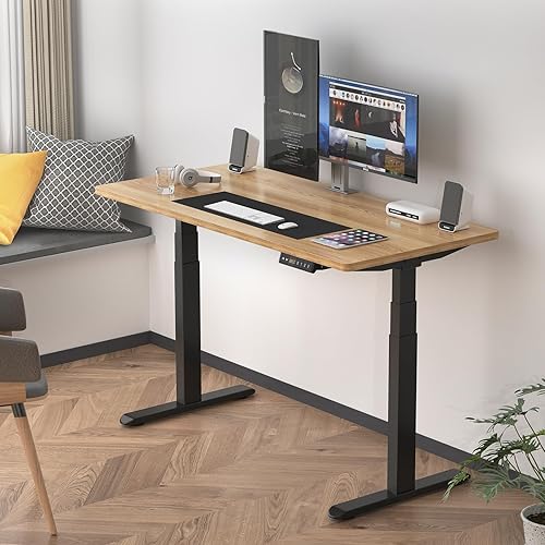 Miniatura 7 de Marco de escritorio eléctrico de doble motor, altura de oficina, patas de marco de escritorio resistentes, ergonómico de 3 etapas con panel de