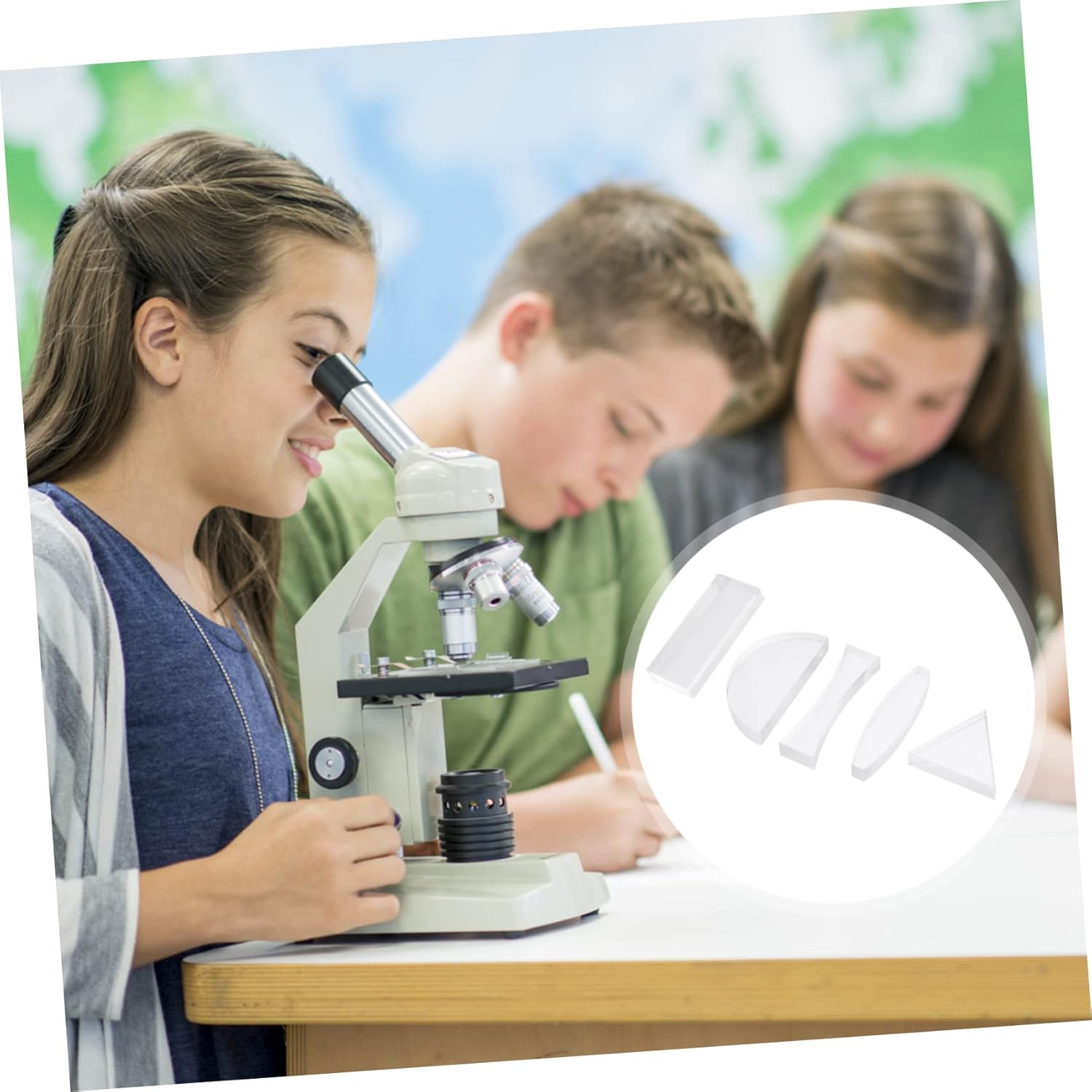 GARVALON 20pcs Optical Lens for Physics Teaching Includes Concave Convex and Various Shapes for Science Experiments and Demonstrations