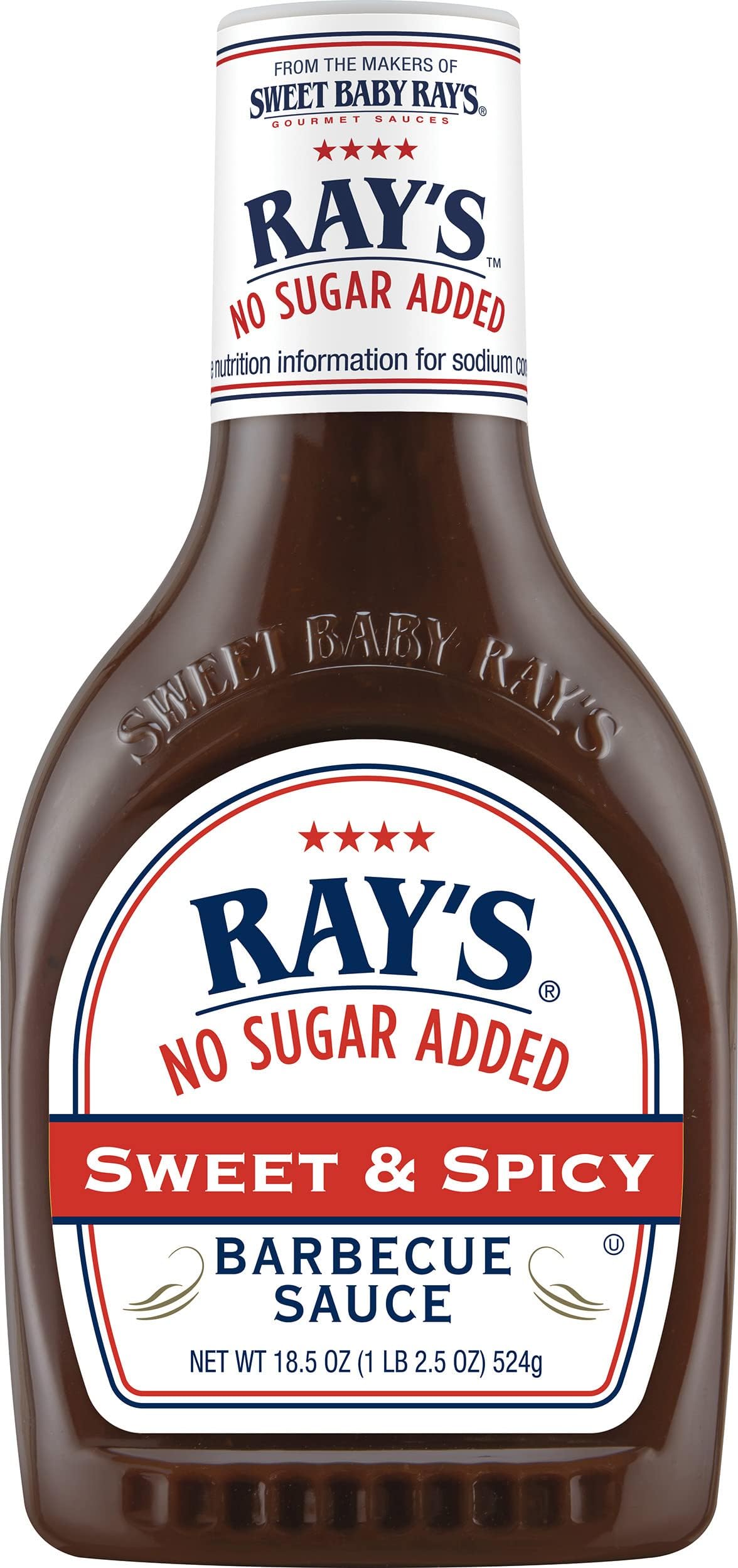 Ray's No Sugar Added Sweet & Spicy Barbecue Sauce, 18.5 Fl Oz (Pack of 1)