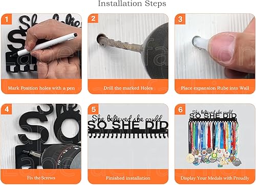 Miniatura 10 de Beast Mode - Soporte para medallas de carreras deportivas, organizador de cinta de premio para carreras, correr, fútbol, gimnasia, lucha, ganchos de