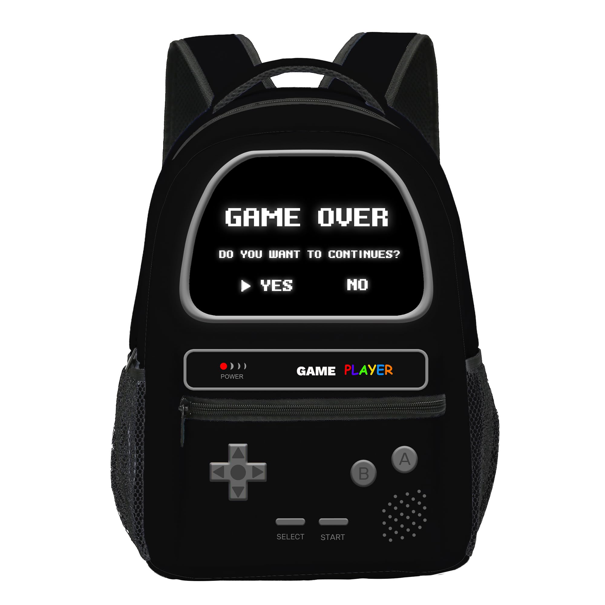 YOZIRIBO School Backpack for Boys Gamer Backpack for Kids Teens Ages 6-18 Video Game Bookbag Travel Back Pack (Backpack black)