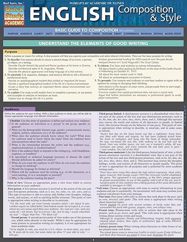 English Composition &amp; Style: a QuickStudy Laminated Reference Guide (QuickStudy Academic)