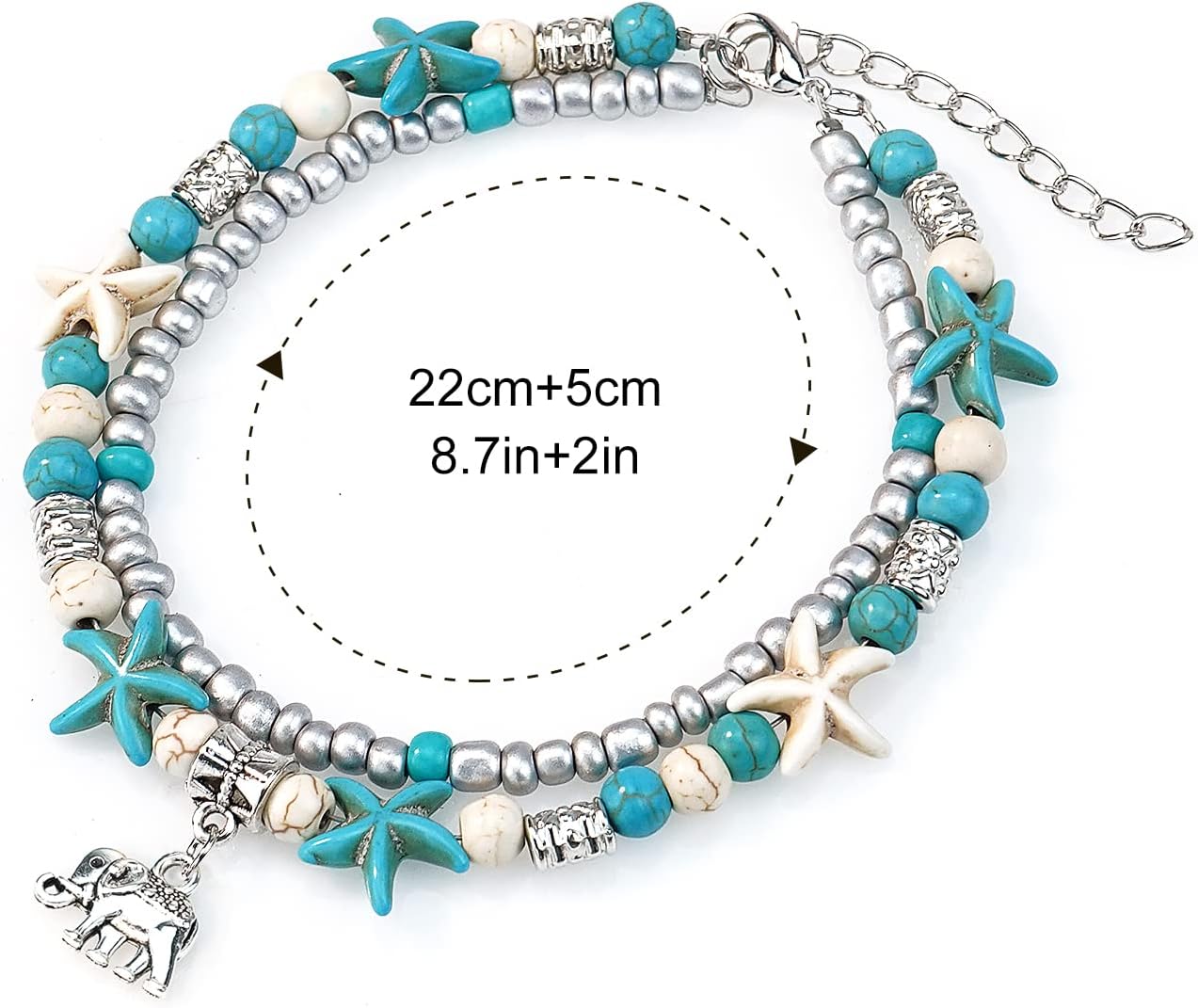 Suyi 5pcs Ankle Bracelets for Women Layered Beach Adjustable Anklets Boho Chain Anklet Foot Jewelry - Image 7