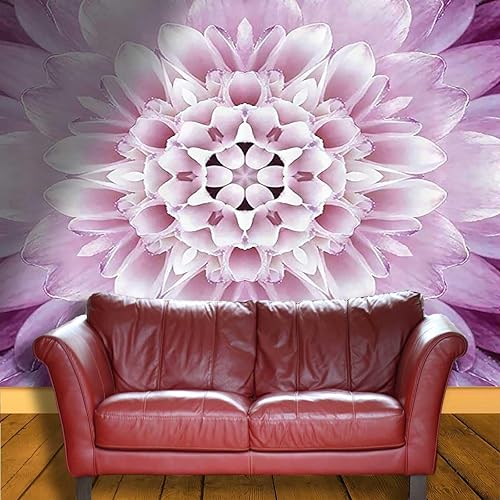 Miniatura 3 de Papel tapiz autoadhesivo con diseño de flor de dalia morada, impermeable, papel de contacto que se adhiere a la pared, sin pegamento para dañar la